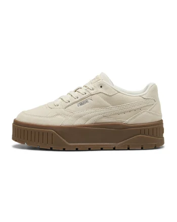 Pantofi sport Karmen II Idol flatform de piele intoarsa, Caramel/Bej deschis