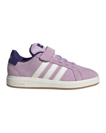 Pantofi sport Grand Court din piele intoarsa cu captuseala din material sintetic, Lila/Violet aubergine