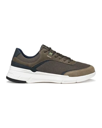 Pantofi sport din plasa si piele ecologica, Maro/Bleumarin