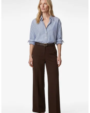 Pantaloni eleganti cu croiala ampla, Maro