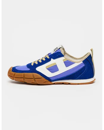 Pantofi sport Pagodha cu garnituri din piele ecologica si piele intoarsa, Alb/Albastru