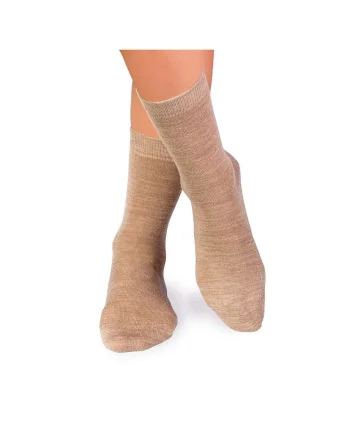 Sosete din lana merino Fine Bej, Bej