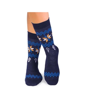 Sosete calduroase din lana merino Snow, Albastru inchis, Albastru inchis