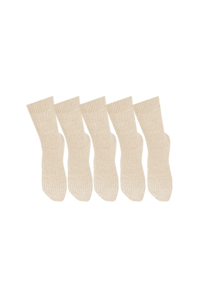 5 perechi de sosete calduroase din lana merino Warm, Alb, Alb