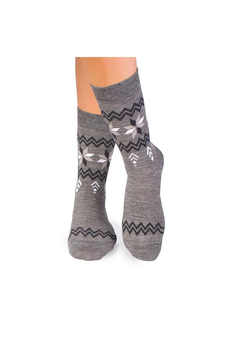 Sosete calduroase din lana merino Snow Gri, Gri