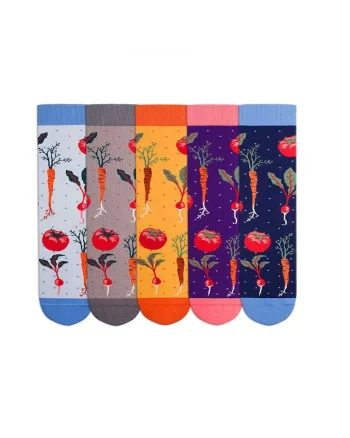 Set 5 perechi de sosete bumbac organic Fine Cotton Veggie