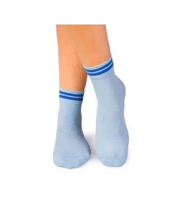 Sosete bumbac organic albastre cu 2 dungi albastru inchis Active Day
