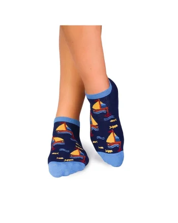 Sosete scurte bumbac Fine Cotton Sealife Vaporase Albastru inchis