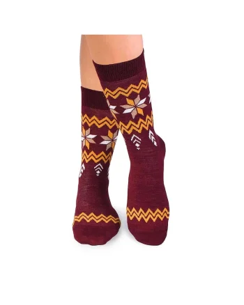 Sosete calduroase din lana merino Snow, 43-46 EU, Bordo