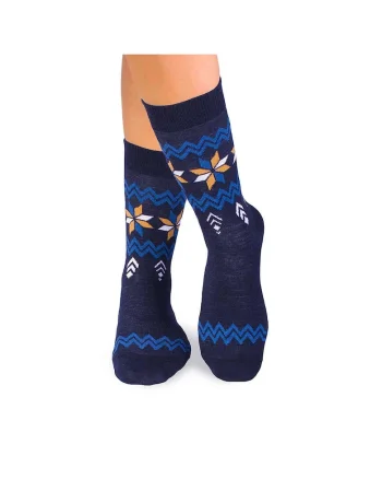 Sosete calduroase din lana merino Snow, 43-46 EU, Albastru inchis