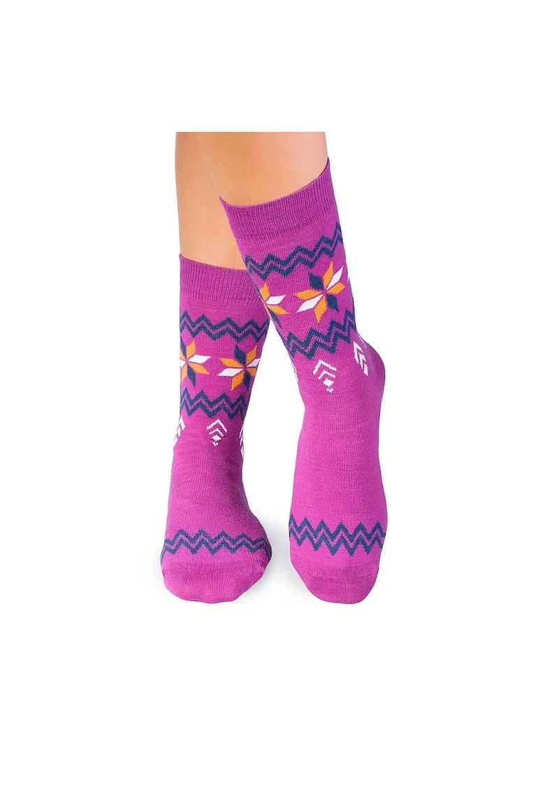 Sosete calduroase din lana merino Snow Fucsia,