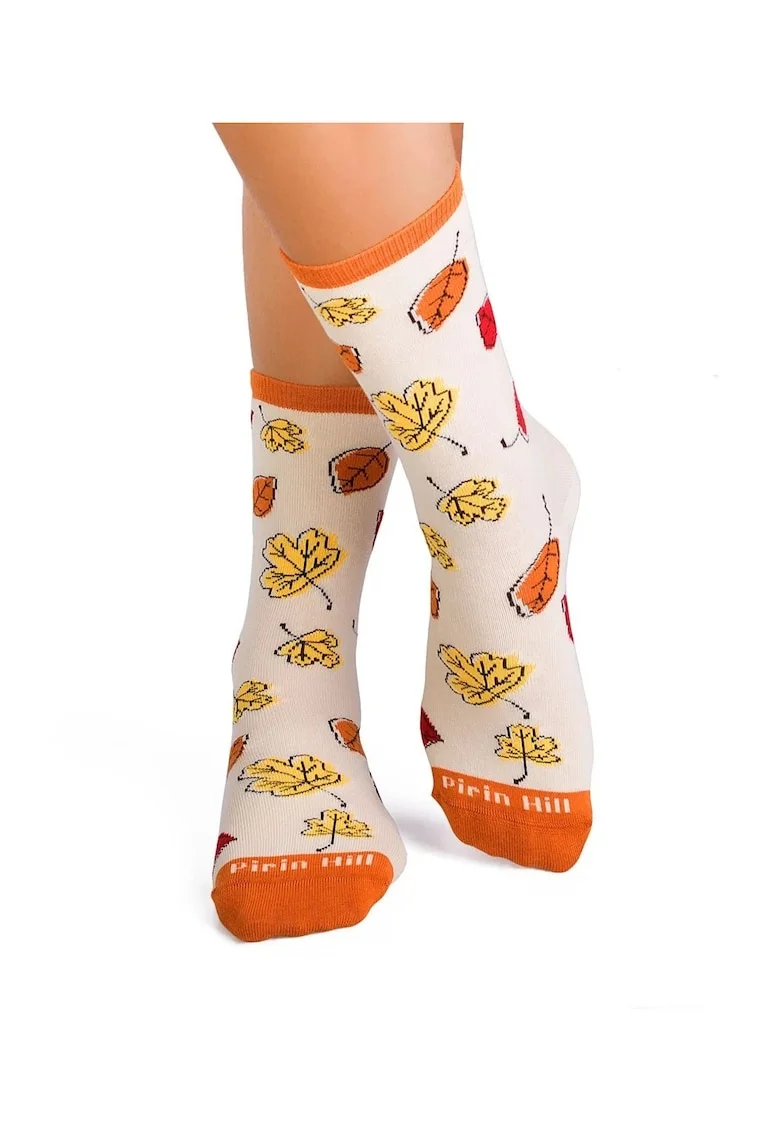 Sosete bumbac organic, COLOUR COTTON AUTUMN LEAVES Ecru