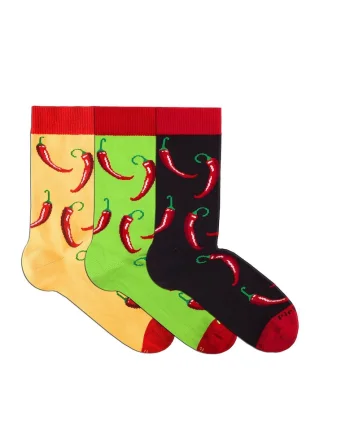 Sosete bumbac organic BOX 3 COLOUR COTTON MEXICO CHILI PEPPER