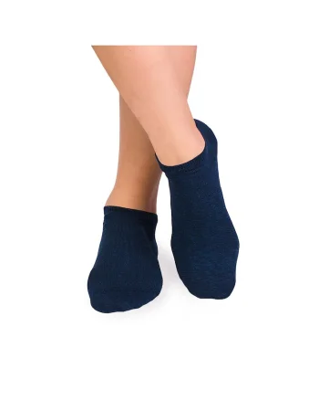 Sosete scurte din in si bumbac, LINEN SNEAKER SOCKS Albastru inchis