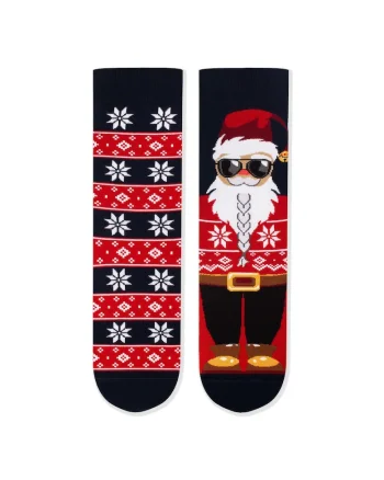 Sosete bumbac de Craciun Cool Santa