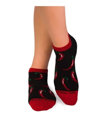 Sosete scurte bumbac, Chilli Pepper Sneaker BLACK