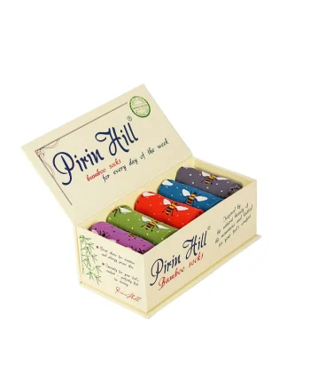 Sosete bambus Luxury Box 5 FINE BAMBOO Bees