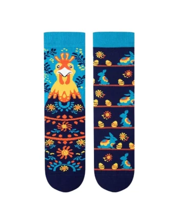 Sosete din bumbac organic Arty Socks Pui de Paste, Albastru inchis, Albastru inchis