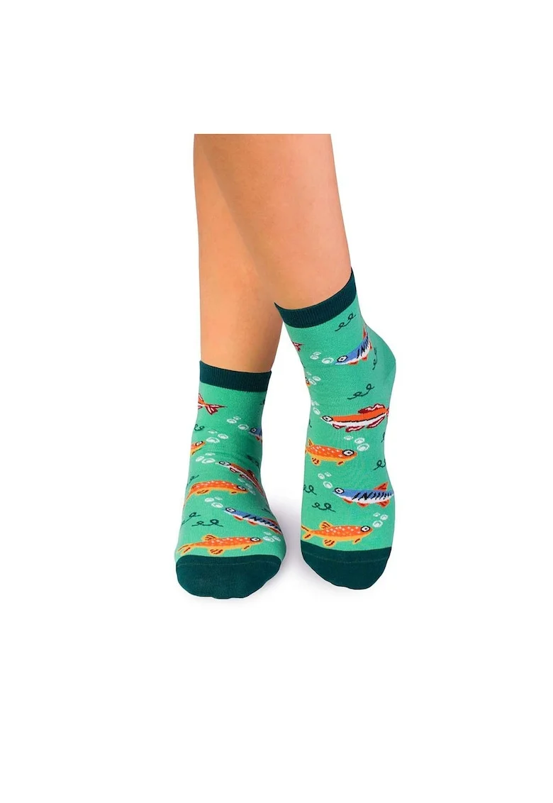 Sosete scurte peste glezna bumbac organic Sealife Pesti Menta, Multicolor