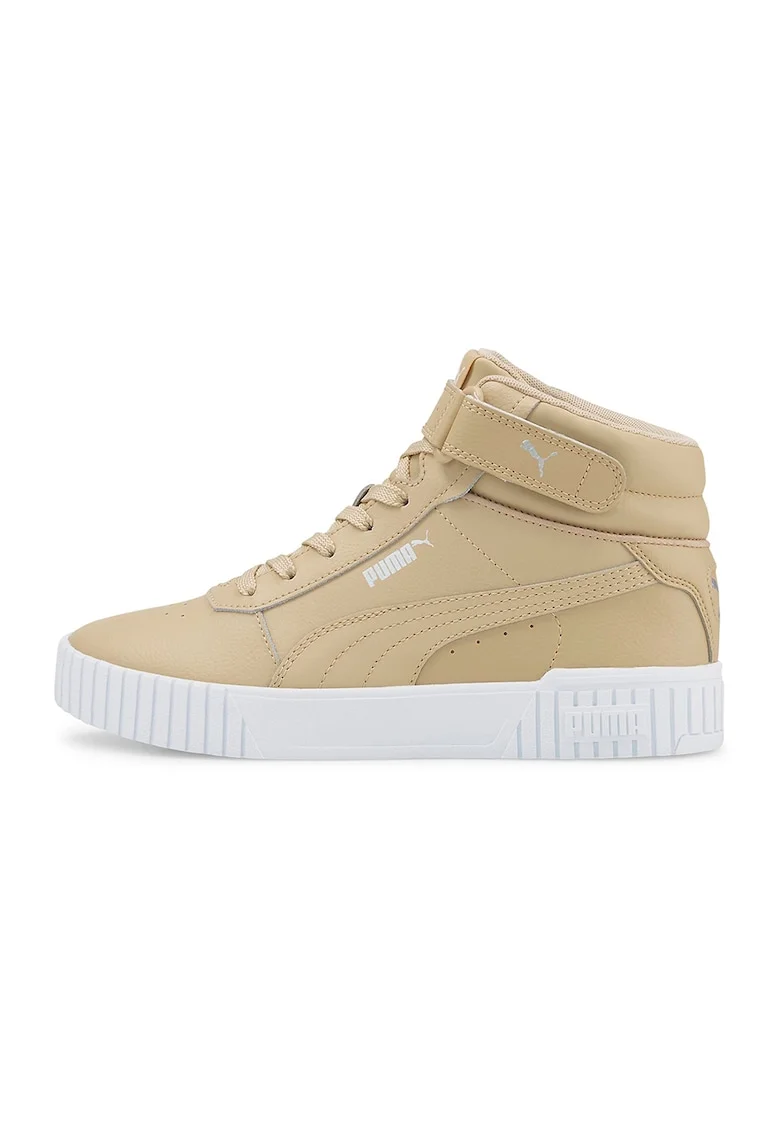 Pantofi sport mid-high de piele si piele ecologica Carina 2.0, Bej