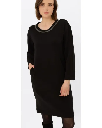 Rochie neagra cu decolteu decorativ  G-Deva, Negru
