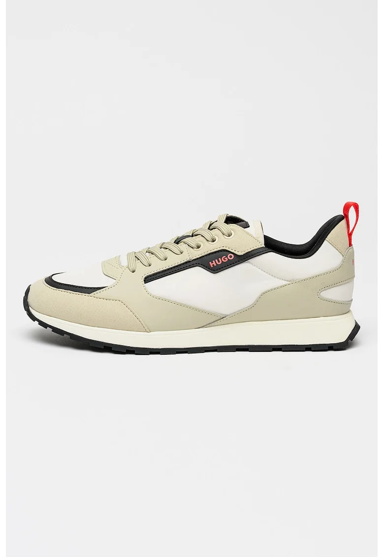 Pantofi sport cu insertii din material textil Icelin Runn, Alb/Bej deschis