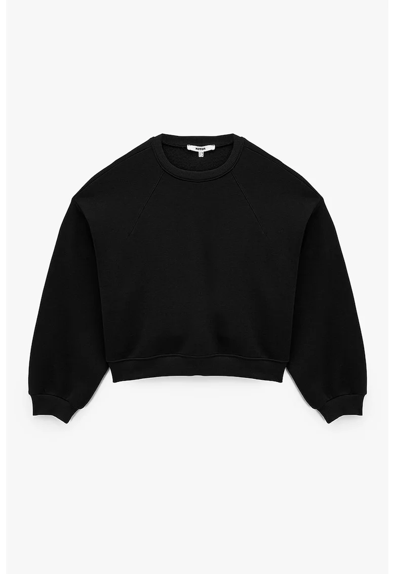 Bluza de trening cu decolteu la baza gatului, Negru