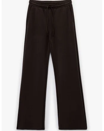 Pantaloni de trening din amestec de lyocell cu snururi, Maro inchis