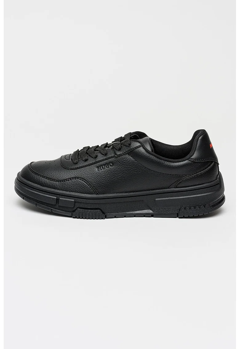 Pantofi sport uni de piele ecologica Yarrow, Negru stins