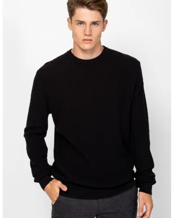 Pulover slim fit, Negru