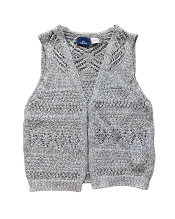 Vesta baieti  melange gri, bumbac si poliester, stil casual