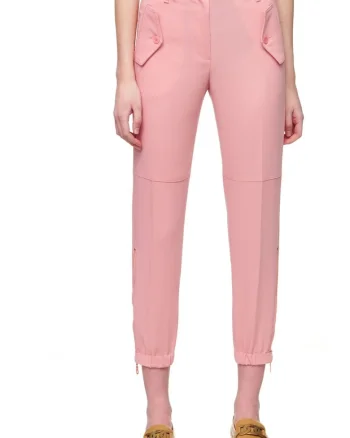 Pantaloni dama,  Poliester, Roz,