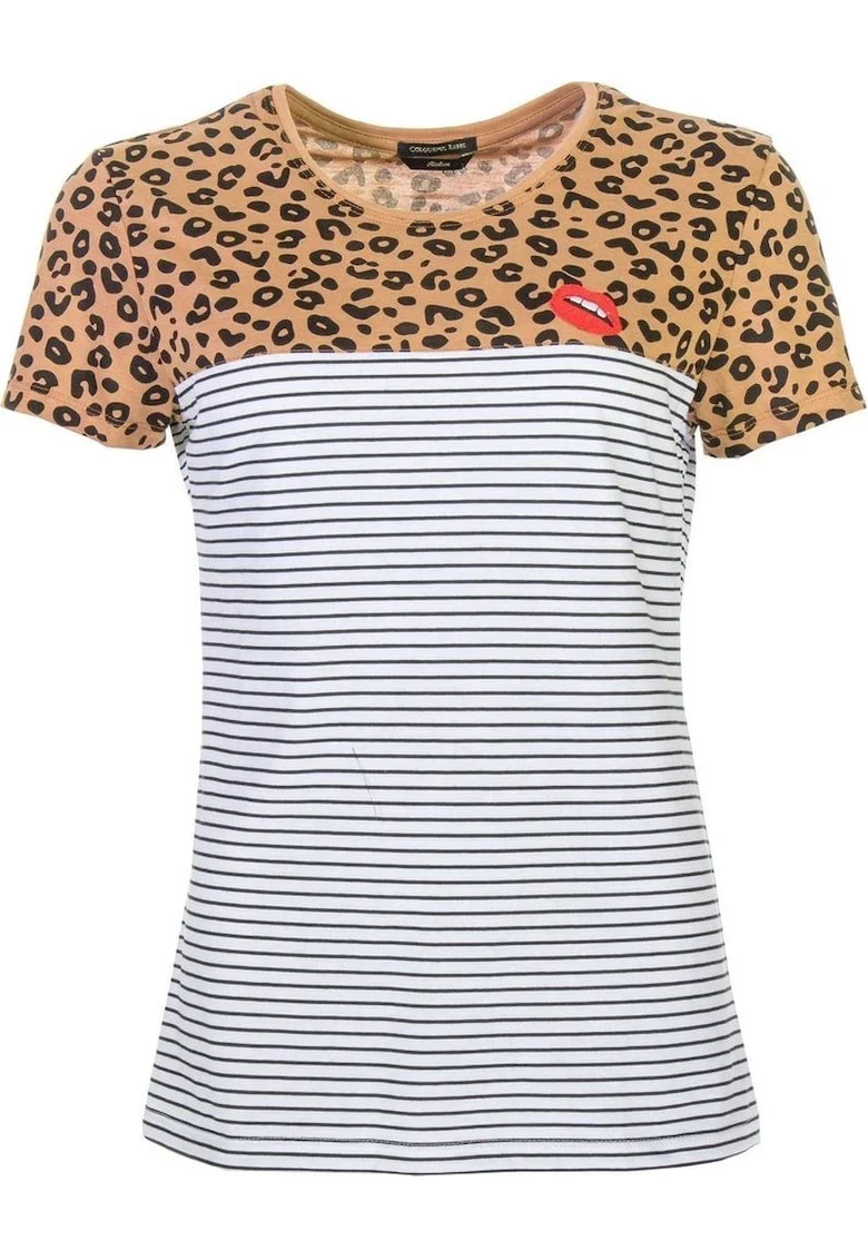 Tricou dama,  Bumbac, Multicolor,
