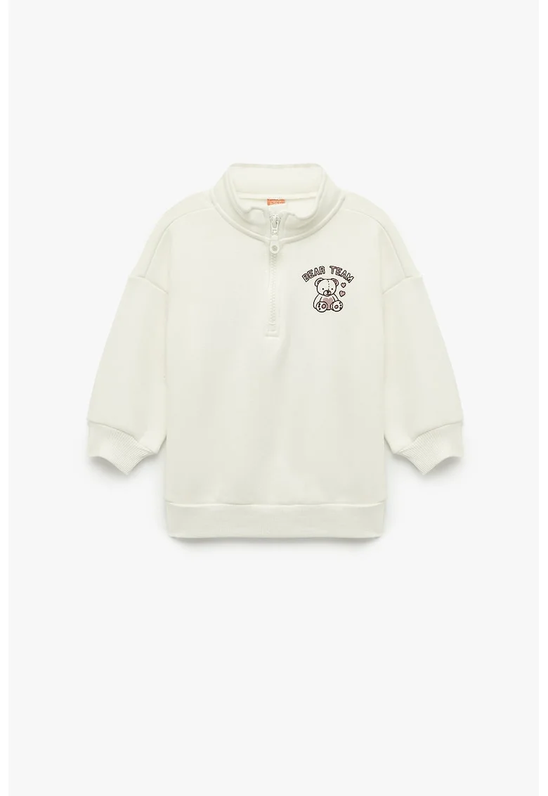Bluza de trening cu imprimeu grafic pe partea din spate, Verde pal