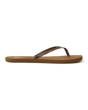 Papuci flip-flop cu model uni Bliss Nights, Maro bronz deschis