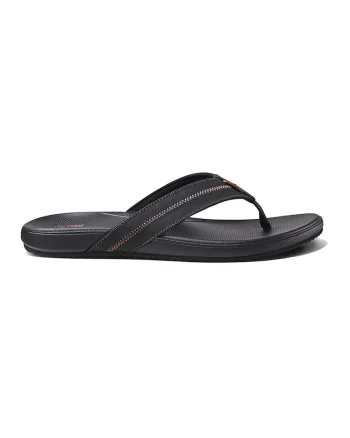 Papuci flip-flop cu cusaturi decorative, Negru