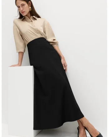 Fusta maxi evazata, Negru
