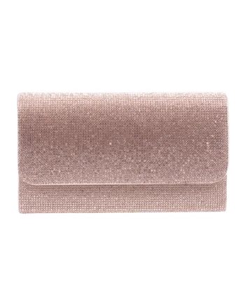 Geanta plic cu aspect stralucitor, Crem