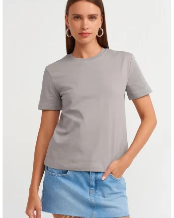 Tricou dama,  tricou din bumbac, gri deschis