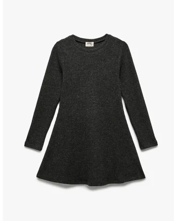 Rochie evazata tricotata, Gri antracit