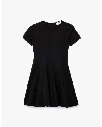 Rochie evazata cu maneci scurte, Negru