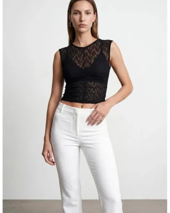 Bluza dama,  fara maneci, eleganta, negru, poliamida-elastan
