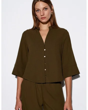 Bluza dama,  poliester, lejer, verde masliniu