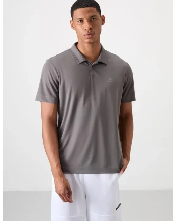 Tricou Polo  Gri Ardezie, Broderie Logo, 100% poliester