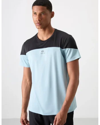 Tricou  barbati, guler rotund, 100% poliester albastru