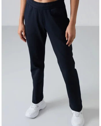 Pantaloni dama,  pantaloni de trening din fleece, buzunar, albastru marin, bumbac
