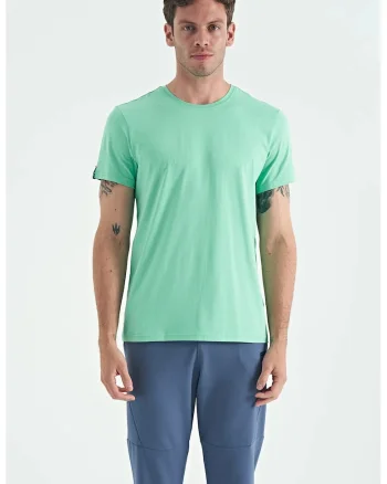 Tricou  barbati, elastic, verde menta, bumbac
