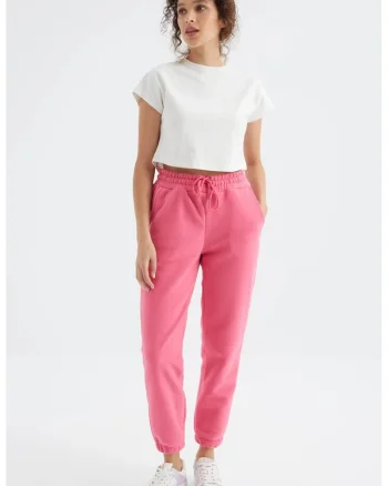 Pantaloni dama,  roz aprins, 100% poliester