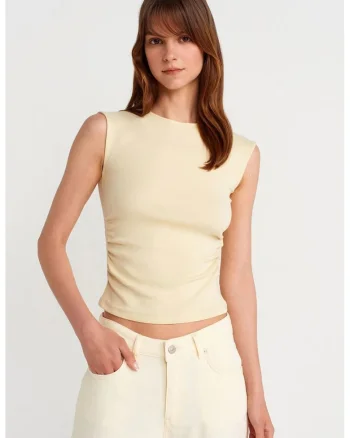 Tricou dama  crem natural, Crem