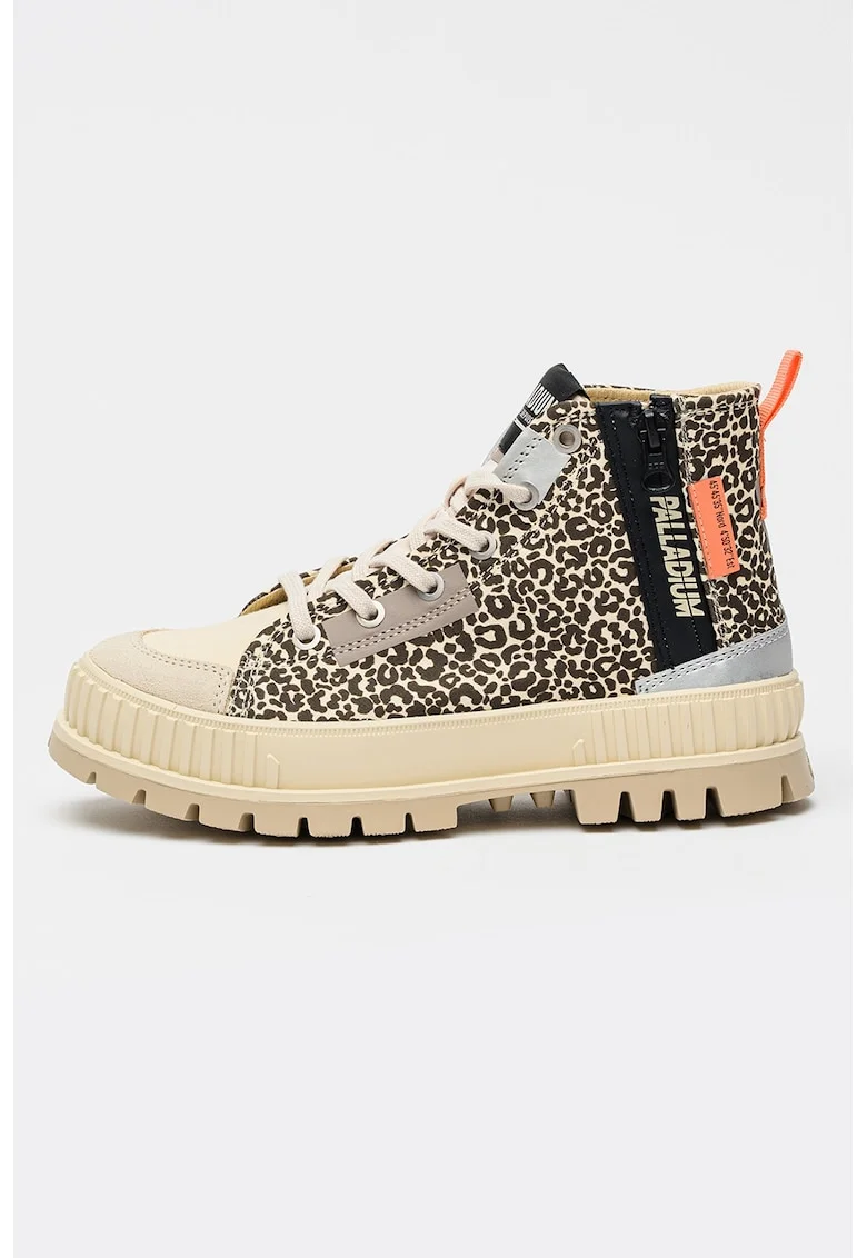 Pantofi sport cu animal print Pallashock Backzip 2, Negru/Crem